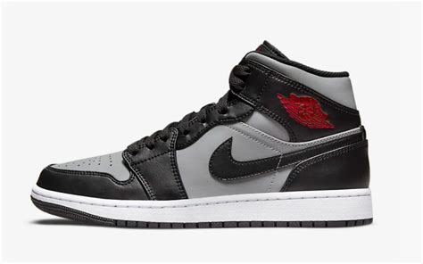 nike air jordan 1 mid heren sneakers grijs/zwart|jordans 1 heren.